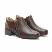 ZAPATO ABOTINADO CON CREMALLERA COLOR CAOBA MALAGA W6W-5902C1