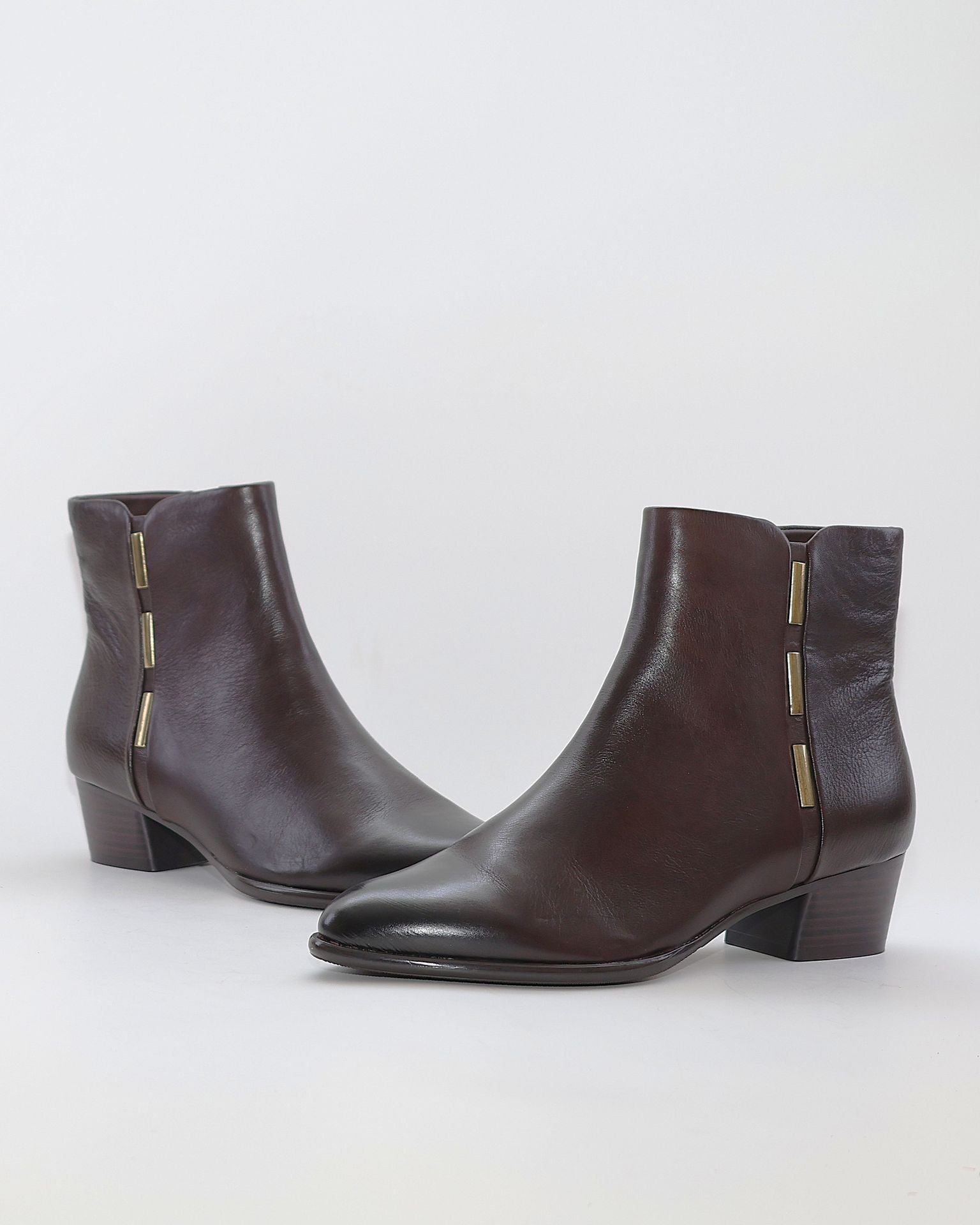 BOTIN MUJER PIEL TACON BAJO COLOR MARRON REGARDE LE CIEL LORI 02 COFFE