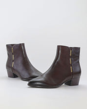 BOTIN MUJER PIEL TACON BAJO COLOR MARRON REGARDE LE CIEL LORI 02 COFFE