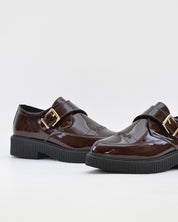ZAPATO MUJER HEBILLA CHAROL MARRON CHOCOLATE LACOMBA GAURA CHOC