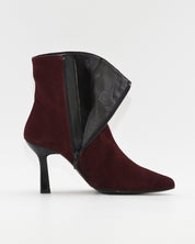 BOTIN DE MUJER TACON FINO COLOR SERRAJE BURDEOS DESIREE SHEILA