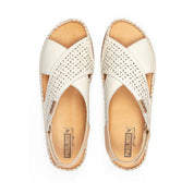 SANDALIA MUJER PLANA CRUZADA COLOR NATA PIKOLINOS W8K-0848C1
