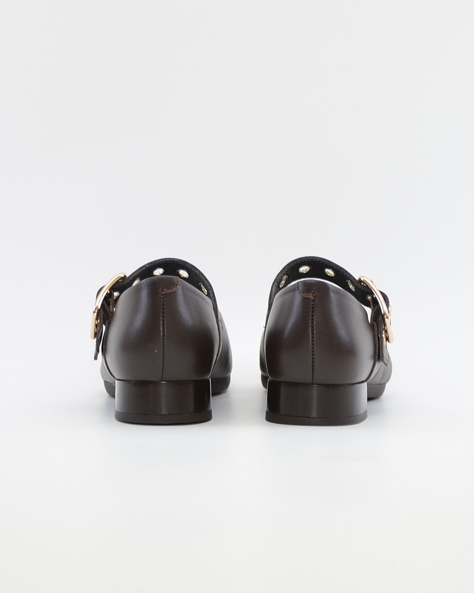 MERCEDITA PLANA PITILLOS PIEL MARRON CHOCOLATE 11672