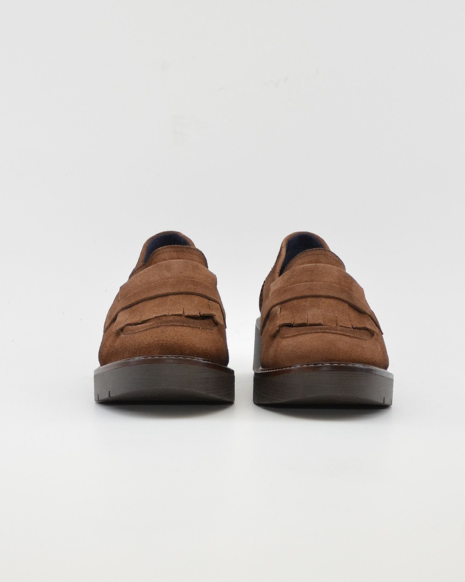 ZAPATO MOCASIN MUJER FLECOS SERRAJE CUERO DORKING by FLUCHOS D9782 TABACO