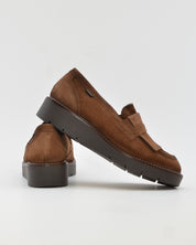 ZAPATO MOCASIN MUJER FLECOS SERRAJE CUERO DORKING by FLUCHOS D9782 TABACO