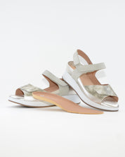 SANDALIA PLANTILLA EXTRAIBLE MUJER TRES VELCROS ANCHO ESPECIAL COLOR VERDE PIE SANTO 260422 EUCALIPTO