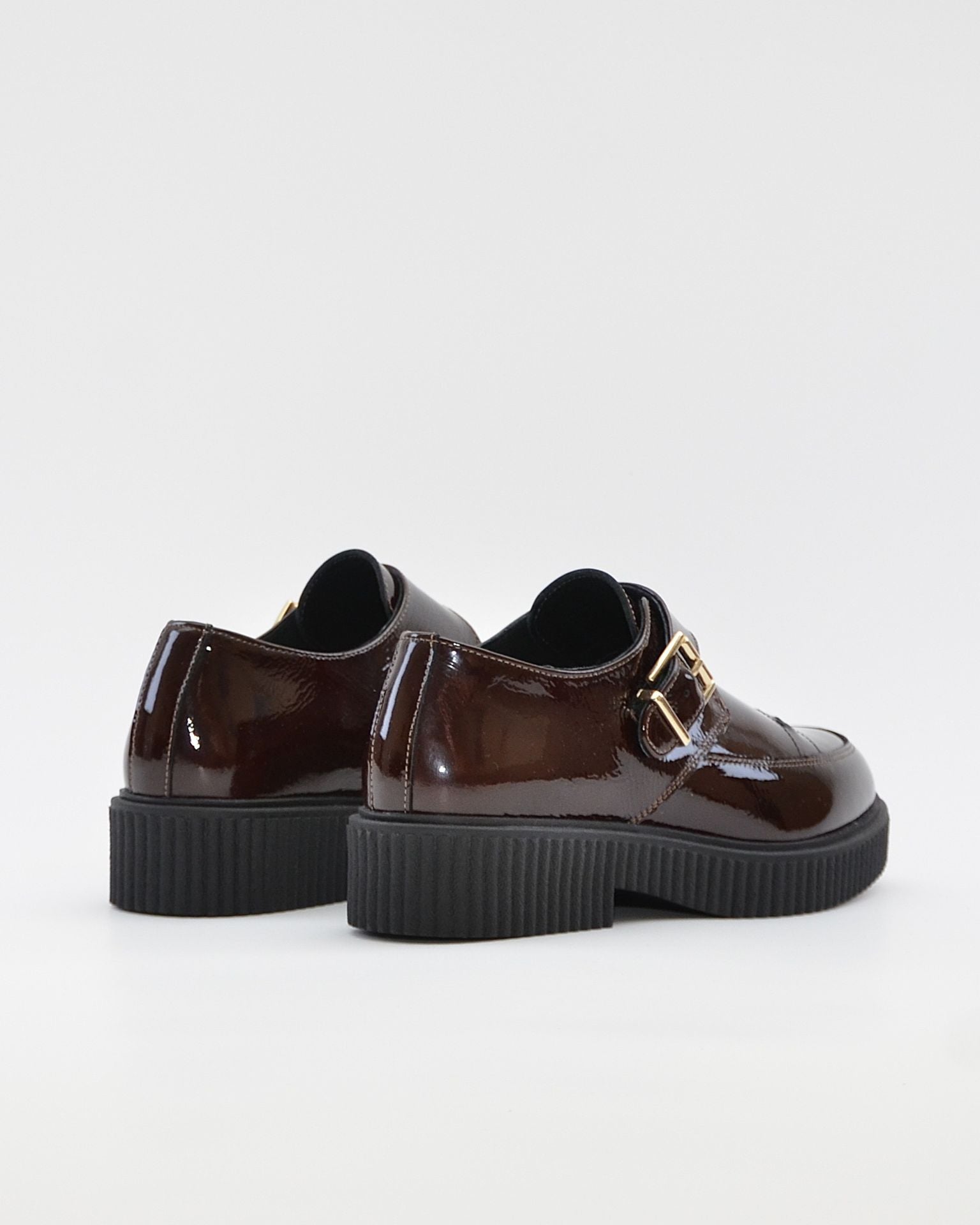 ZAPATO MUJER HEBILLA CHAROL MARRON CHOCOLATE LACOMBA GAURA CHOC