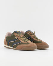 DEPORTIVO SNEAKER MUJER PLANA COLOR KAKI CUERO XTI 146156