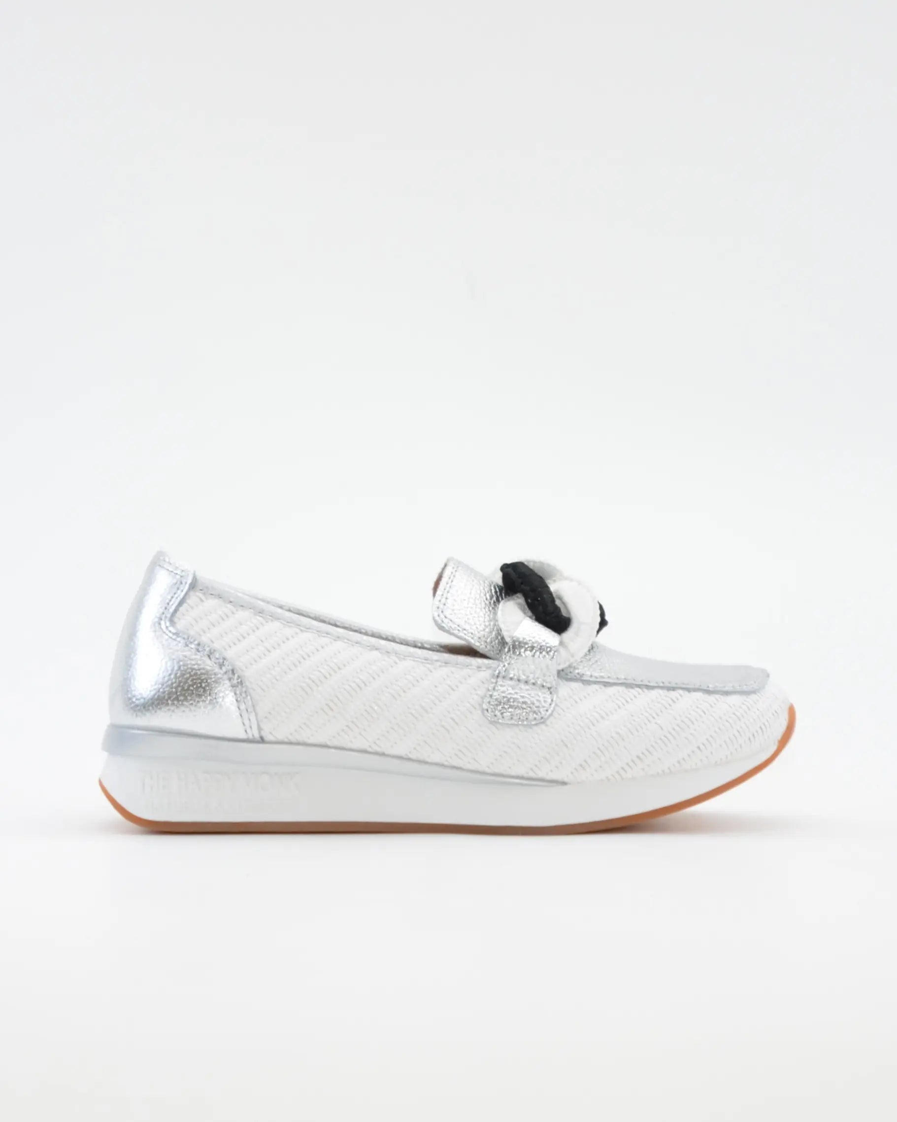 MOCASIN DEPORTIVO MUJER RAFIA BLANCO PLATA ADORNO CADENA THE HAPPY MONK VANITY 011
