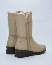 BOTA MUJER CUÑA COLOR TOPO