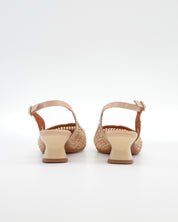 ZAPATO VESTIR MUJER DESTALONADO TACON BAJO DANIELA VEGA CON REJILLA NATURAL BEIGE