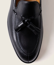 ZAPATO HOMBRE BORLAS 3003 TASSEL BOXCLAF NEGRO SUELA DE CUERO