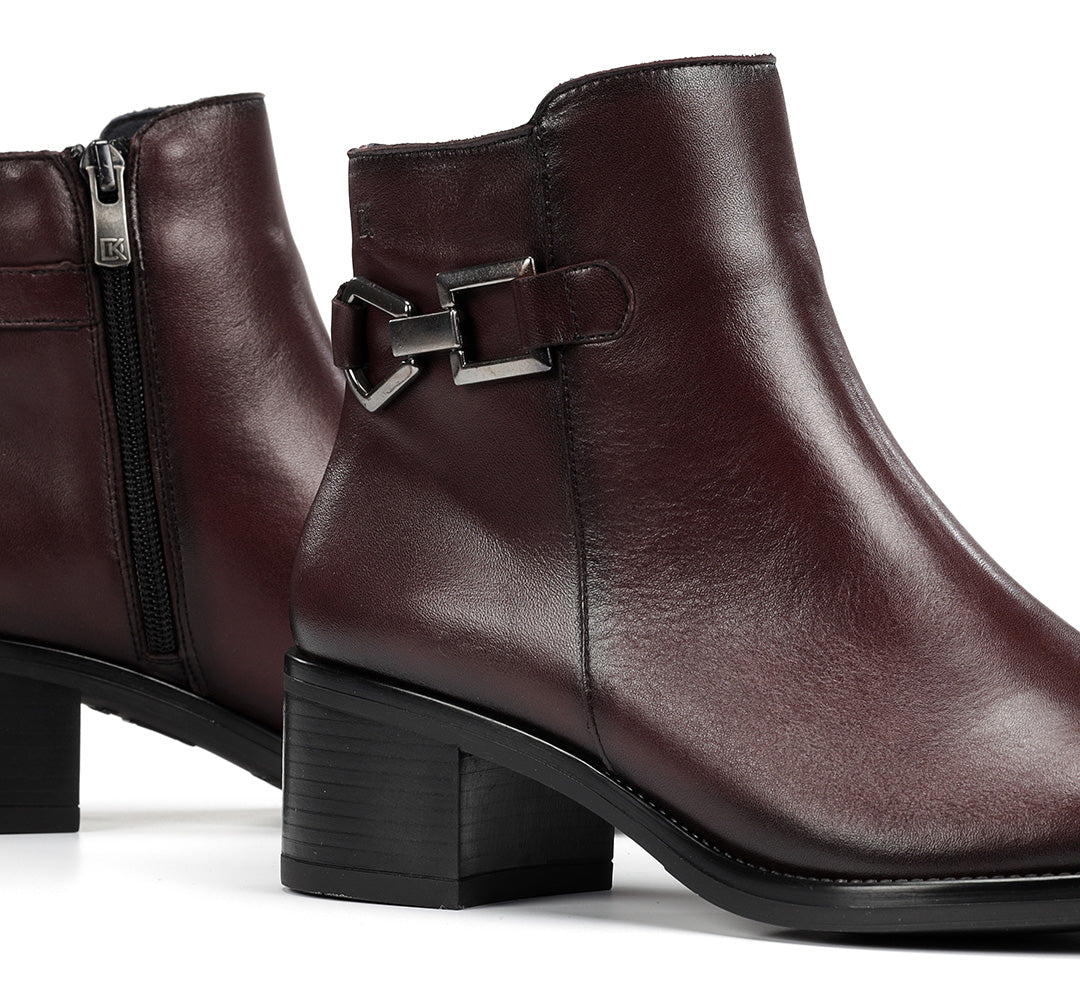BOTIN BURDEOS TACON CON CREMALLERA CHIARA D9347