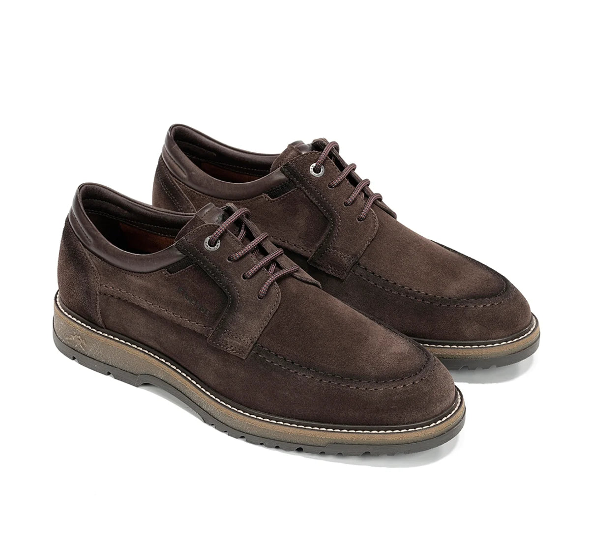 ZAPATO CASUAL HOMBRE SERRAJE MARRON CON CORDON FLUCHOS BUGGY F2320 CAFÉ