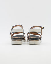SANDALIA PLANA MUJER STONEFLY DOS VELCROS COMBI CAMEL BLANCO Y NEGRO