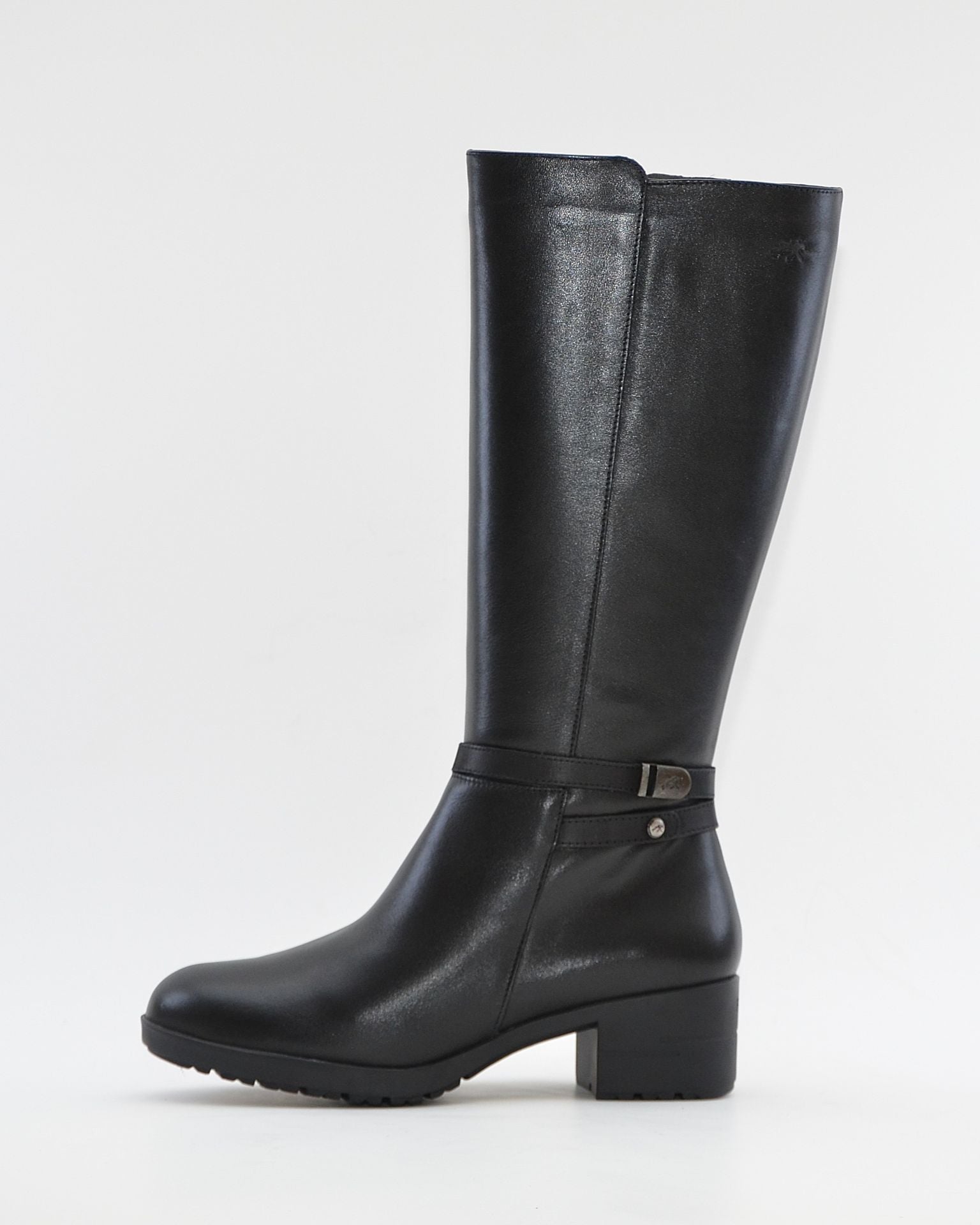 BOTA ALTA NEGRA MUJER TACON ANCHO FLUCHOS ALISS F1314