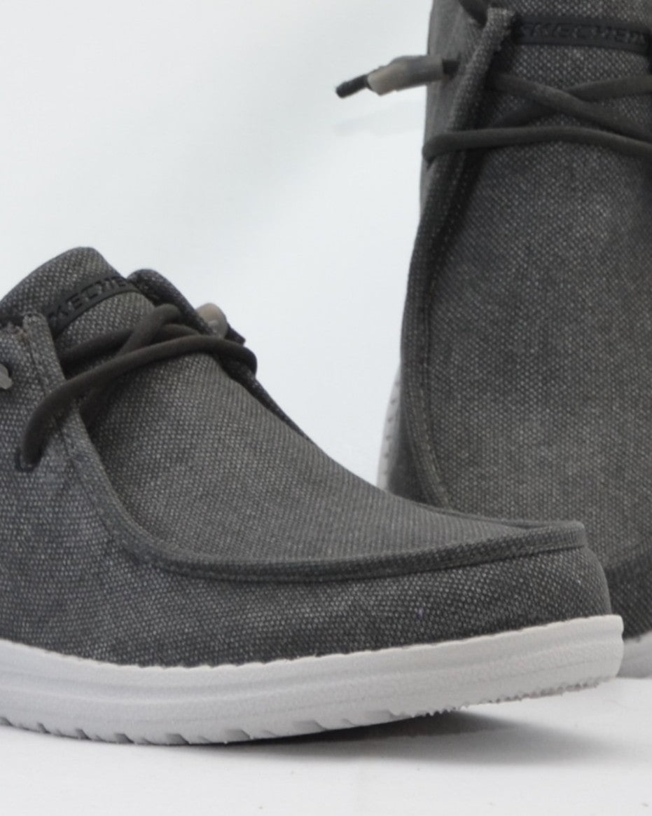 ZAPATILLAS DE LONA SKECHERS COLOR GRIS CORDON ELÁSTICO