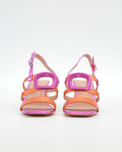 SANDALIA FIESTA MUJER CON ADORNO COLOR FUXIA Y NARANJA AZAREY 613L026