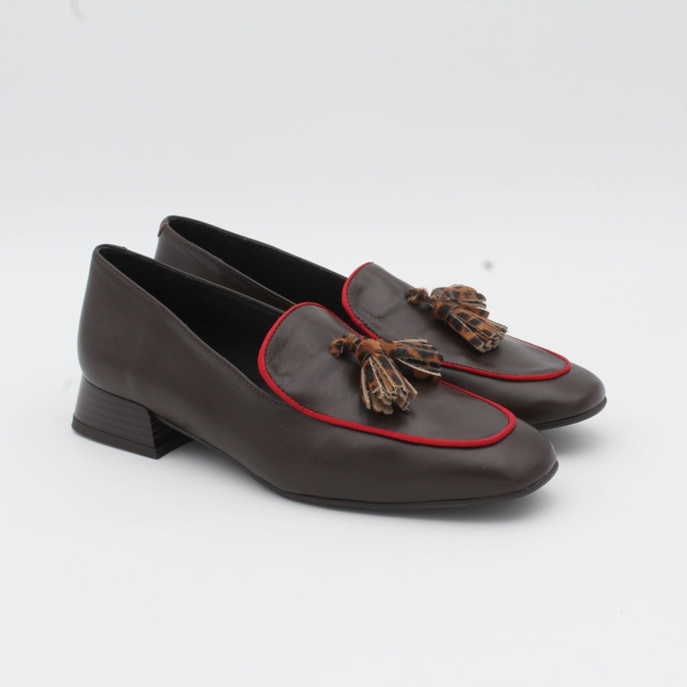 MOCASIN BORLAS MARRON ANIMAL PRINT 12402