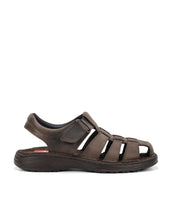 SANDALIA HOMBRE CERRADA COLOR MARRON CIERRE DE VELCRO FLUCHOS AZORES F2198