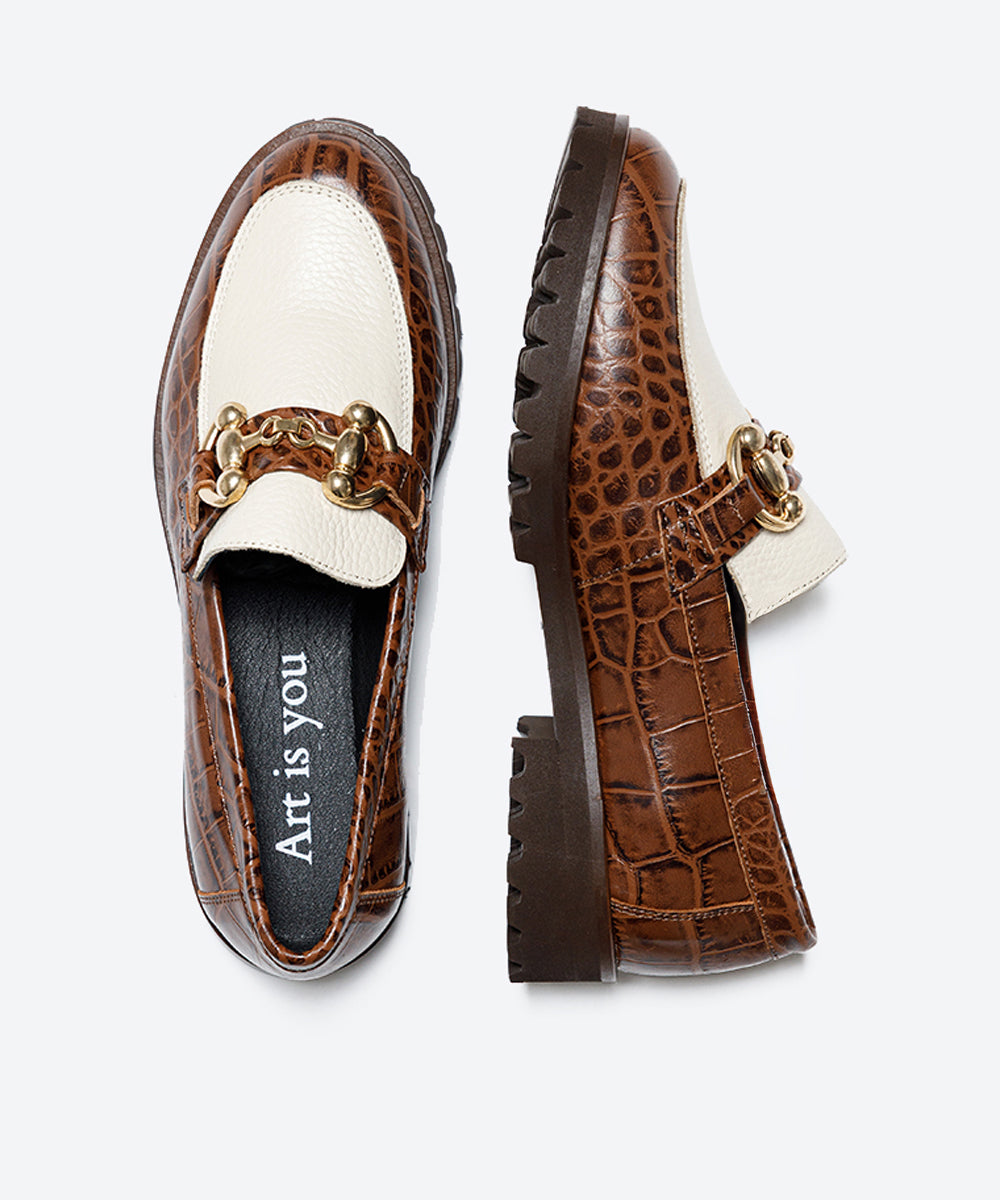 MOCASIN MUJER MARRON BEIG LACOMBA SEDUM