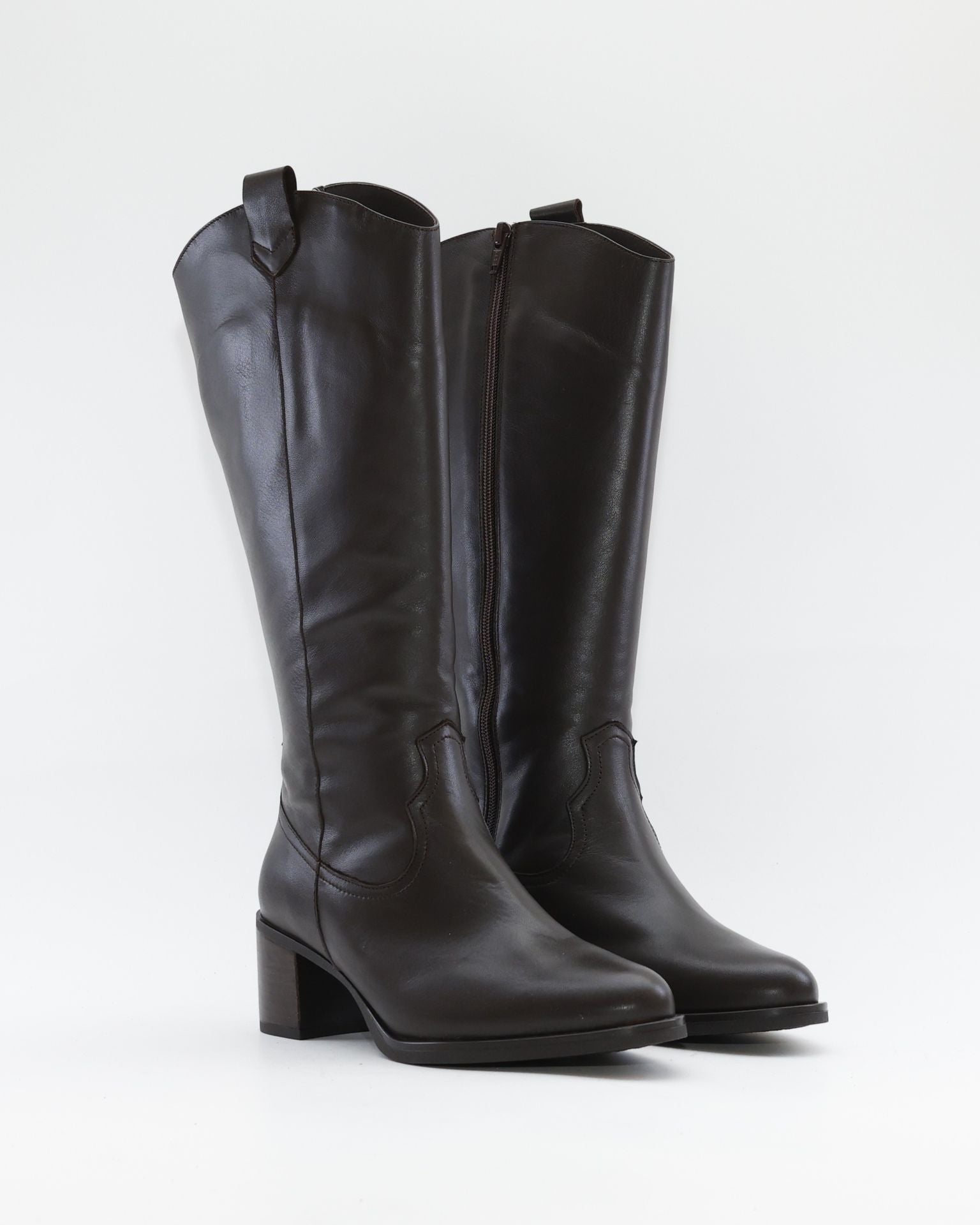 BOTA ALTA MUJER ANCHO ESPECIAL DE GEMELO ANCHO PIESANTO 235461 XL NATUR CAOBA