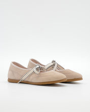 MERCEDITAS EN SERRAJE CON LAZO COLOR BEIGE MACARENA RANIA 73