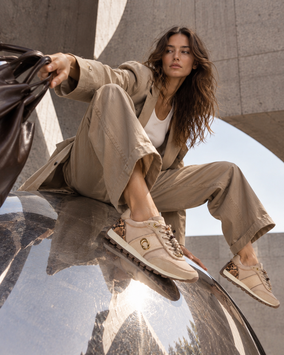 DEPORTIVO MUJER CORDONES SERRAJE BEIG CARMELA 164237