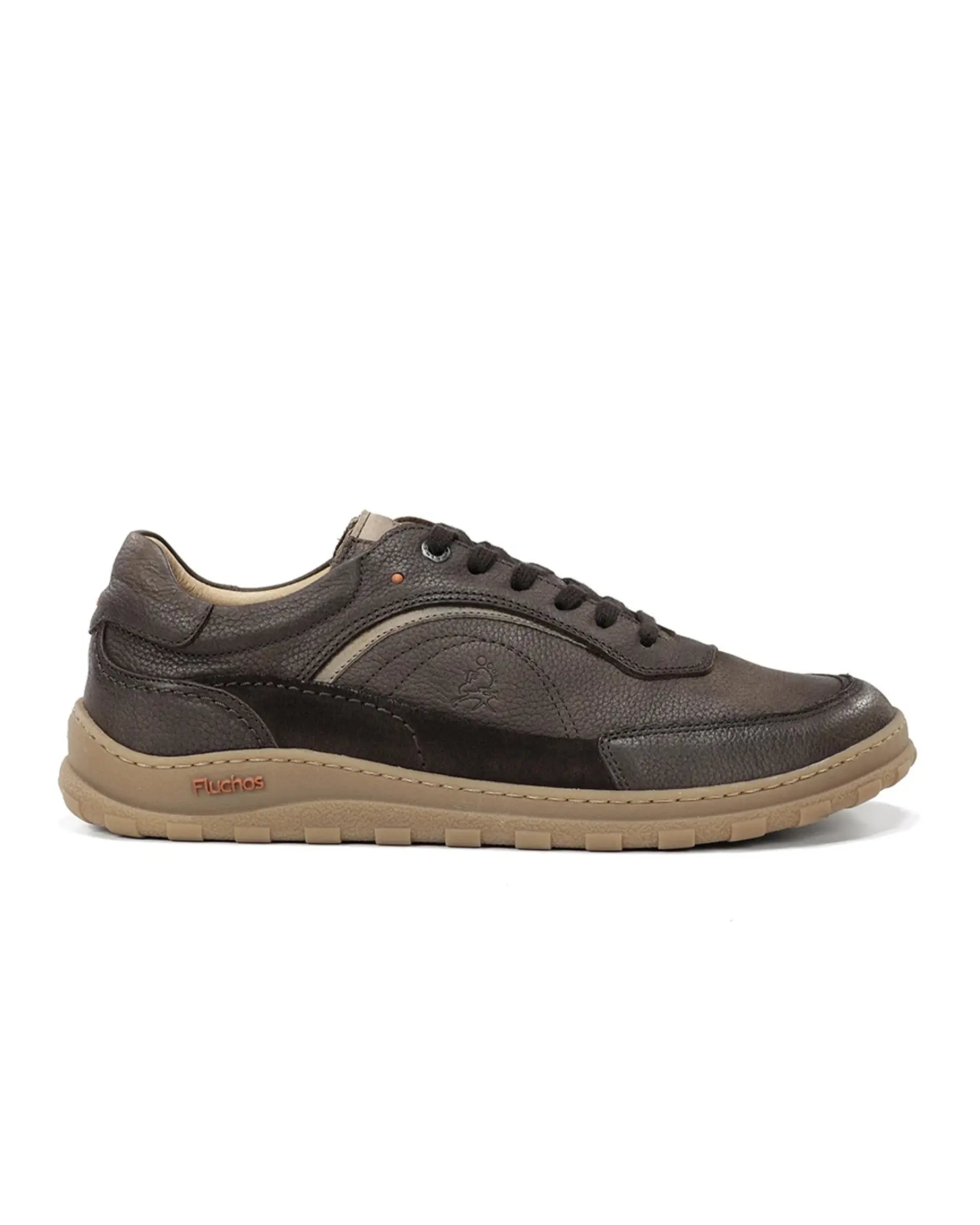 ZAPATO BAREFOOT DEPORTIVO HOMBRE FLUCHOS COLOR MARRON F2505 JERRY GUINEA CAFÉ