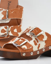ZUECO MUJER DOS HEBILLAS ANIMAL PRINT PATRICIA MILLER 6716 VACA CUERO