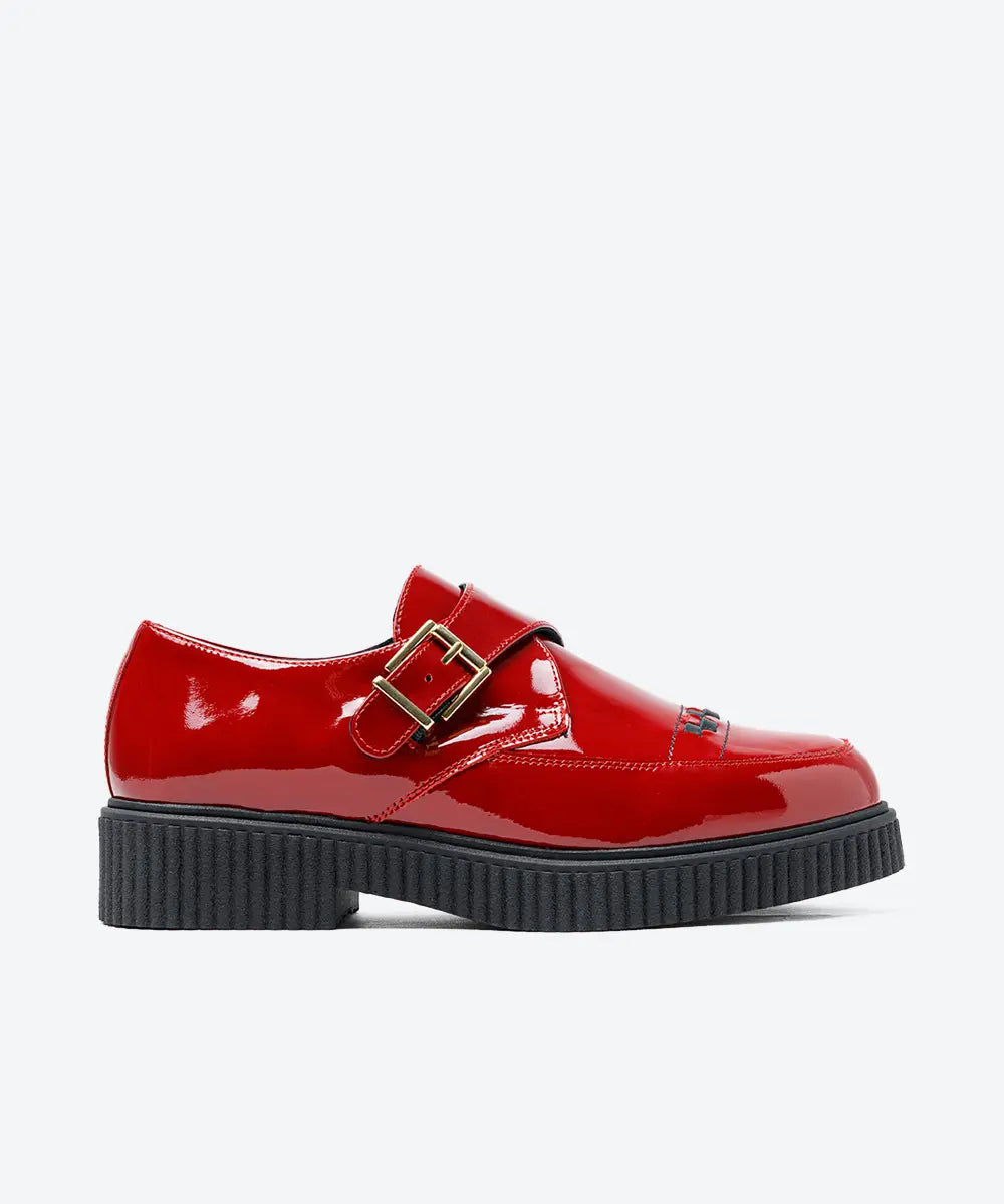 ZAPATO MUJER HEBILLA CHAROL ROJO LACOMBA GAURA