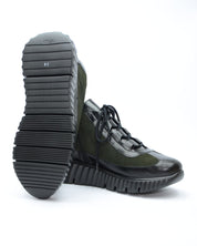 DEPORTIVO MUJER ABOTINADO NEGRO VERDE PISO GRUESO 6509 CONFORT CLASS