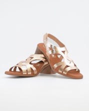 SANDALIA MUJER PLATINO TACON BAJO PLANTA DE GEL OH MY SANDALS 5992 CAVA