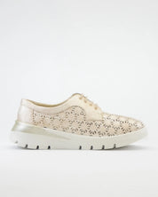 ZAPATO CASUAL MUJER CON CORDONES PITILLOS 11091 DORADO PLANTILLA EXTRAÍBLE