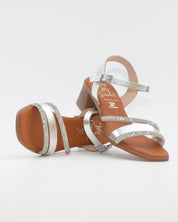 SANDALIA MUJER COLOR PLATA TACON PLANTA DE GEL OH MY SANDALS 5905