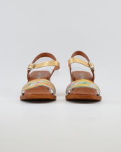 SANDALIA MUJER TACON MEDIO PLANTA DE GEL COLOR DORADO ACUARELA JORDANA 2290