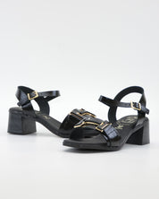 SANDALIA MUJER CHAROL NEGRO TACON BAJO PLANTA DE GEL OH MY SANDALS 5981