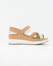 SANDALIA TRENZADA PLANTILLA EXTRAIBLE MUJER ANCHO ESPECIAL MULTI MIEL PIE SANTO 260429