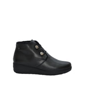 BOTINES DE MUJER CON CUÑA Y CIERRE DE ELASTICOS COLOR NEGRO