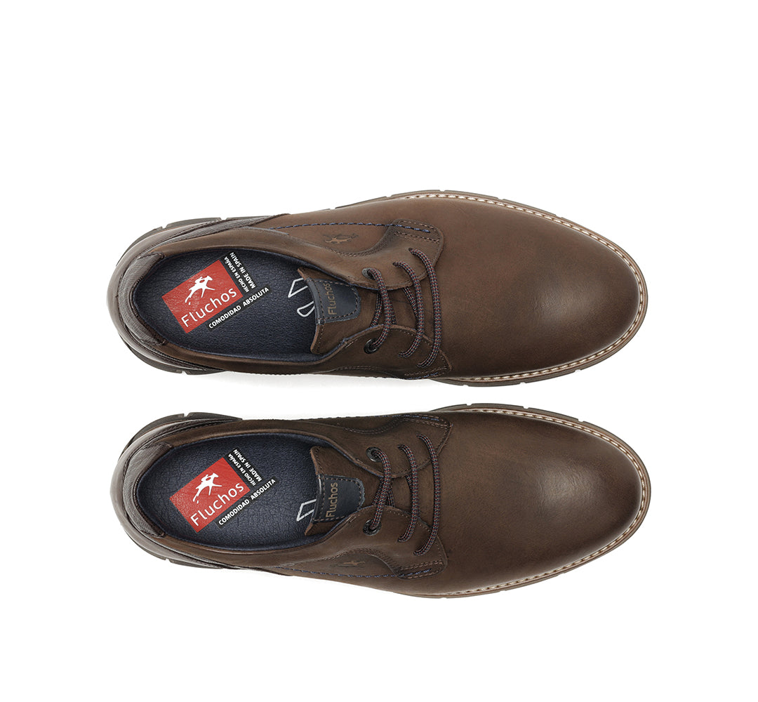 ZAPATO CASUAL MARRON ENGRADADO F0974 KIRO K.CAFÉ