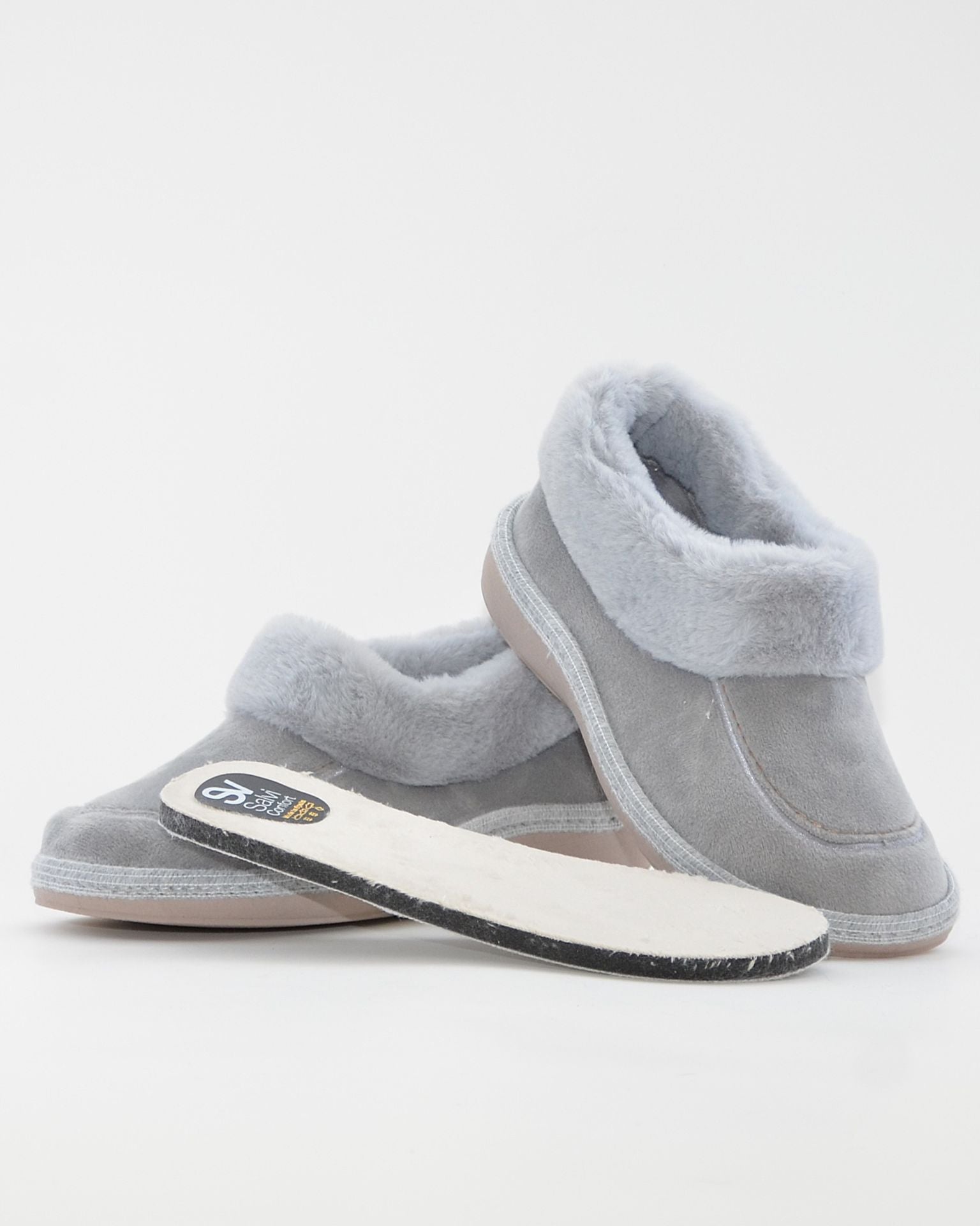 ZAPATILLAS DE CASA MUJER CERRADA SALVI 24L-002 GRIS PERLA