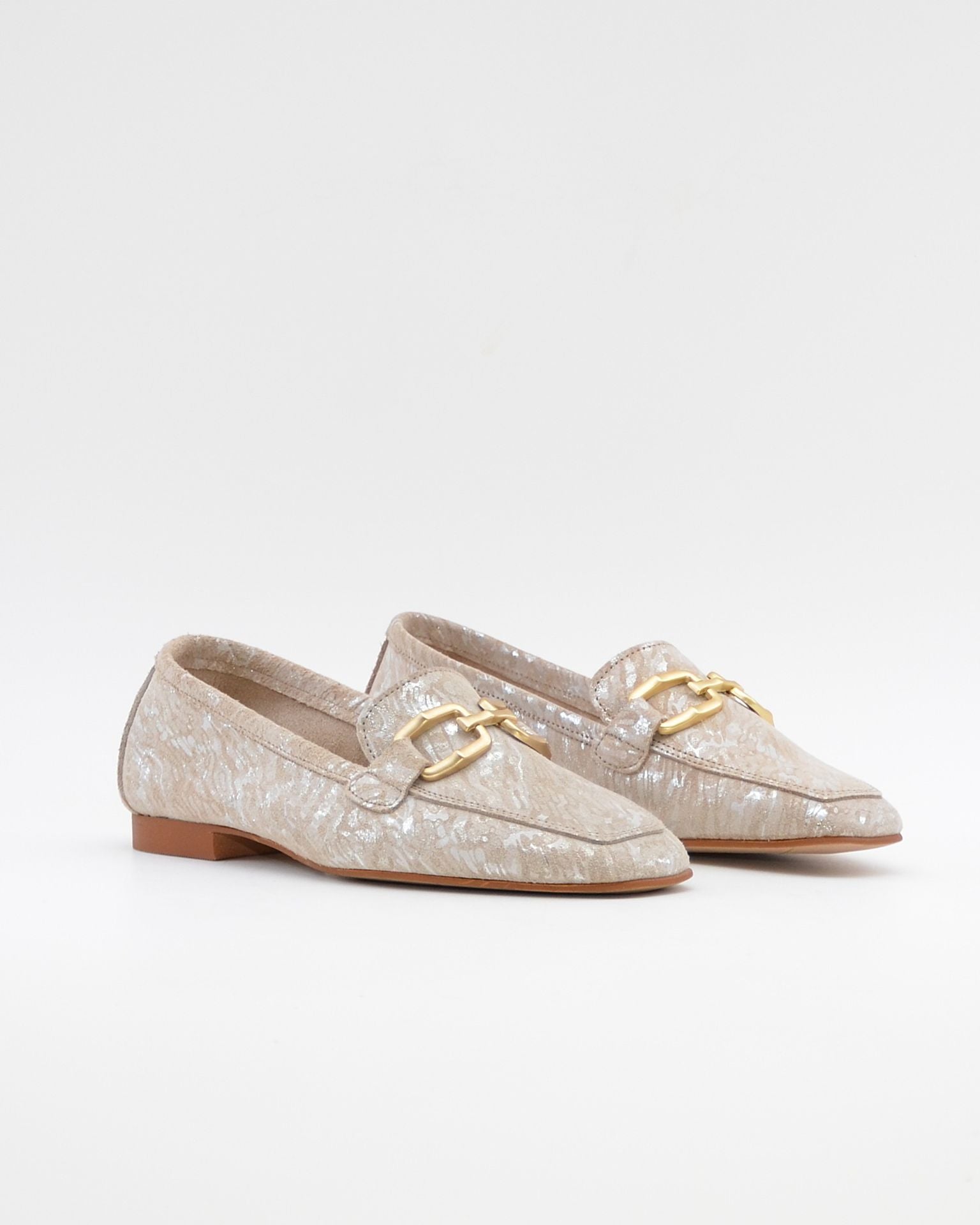 ZAPATO MOCASIN MUJER PLANO ESTAMPADO TAUPE CAYETANO 17186