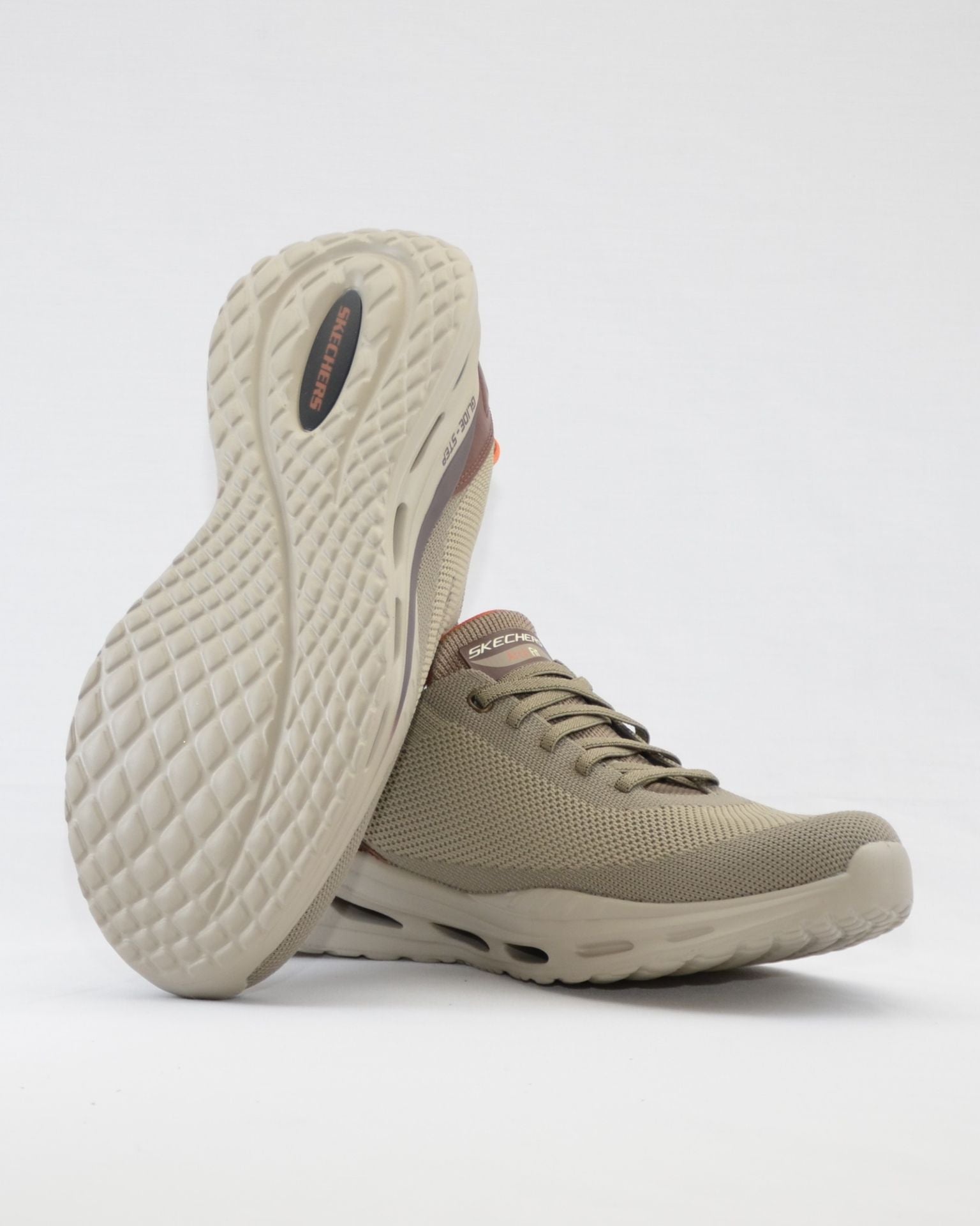SNEAKERS HOMBRE SKECHERS  BEIGE MARRON 210994 TPE ELASTICOS SLIP-INS