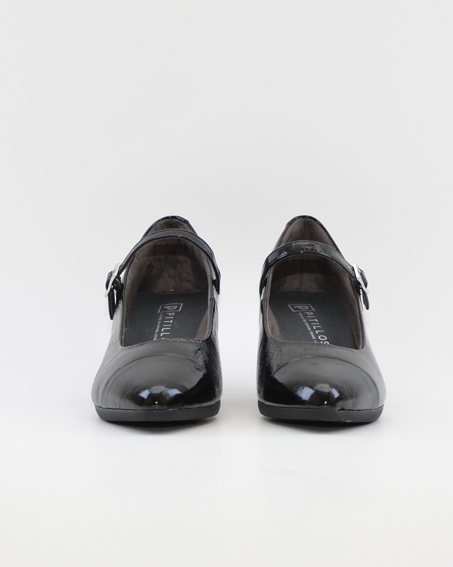ZAPATO SALON MUJER CON PULSERA CHAROL NEGRO PLANTILLA EXTRAIBLE PITILLOS 11683