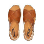 SANDALIA MUJER TIRAS CRUZADAS COLOR BRANDY PIKOLINOS W0K-0606C1