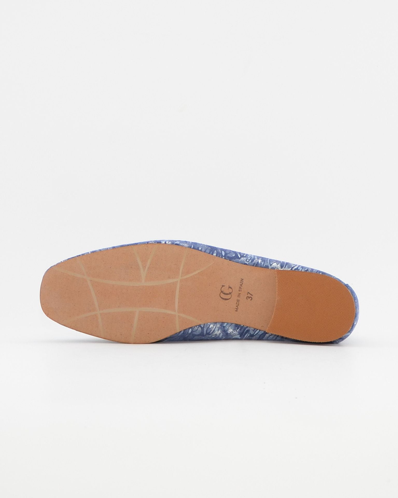 ZAPATO MOCASIN MUJER PLANO ESTAMPADO AZUL CAYETANO 17186