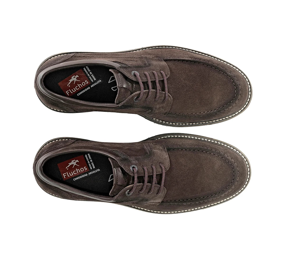 ZAPATO CASUAL HOMBRE SERRAJE MARRON CON CORDON FLUCHOS BUGGY F2320 CAFÉ