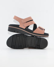 SANDALIA TRES VELCROS PLANTILLA EXTRAIBLE COLOR SALMON ANCHO ESPEIAL