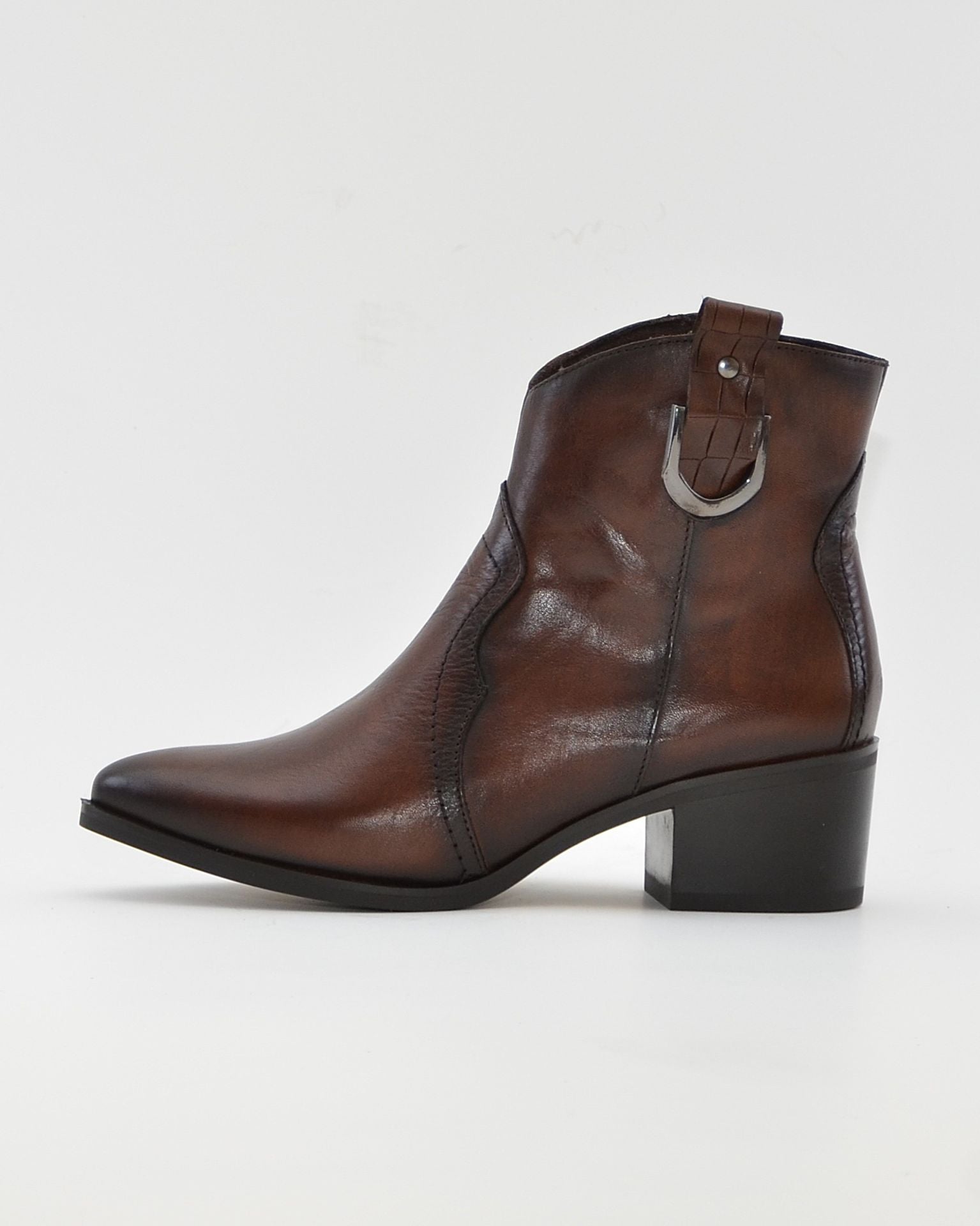 BOTIN MUJER COWBOY PIEL MARRÓN CON HEBILLA KAOLA 3054