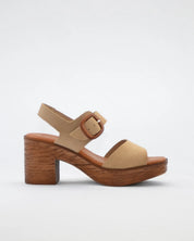 SANDALIA MUJER PLATAFORMA COLOR BEIGE CON HEBILLA KAOLA 930